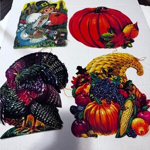 Vintage Thanksgiving  Decorations 2 sided die cut